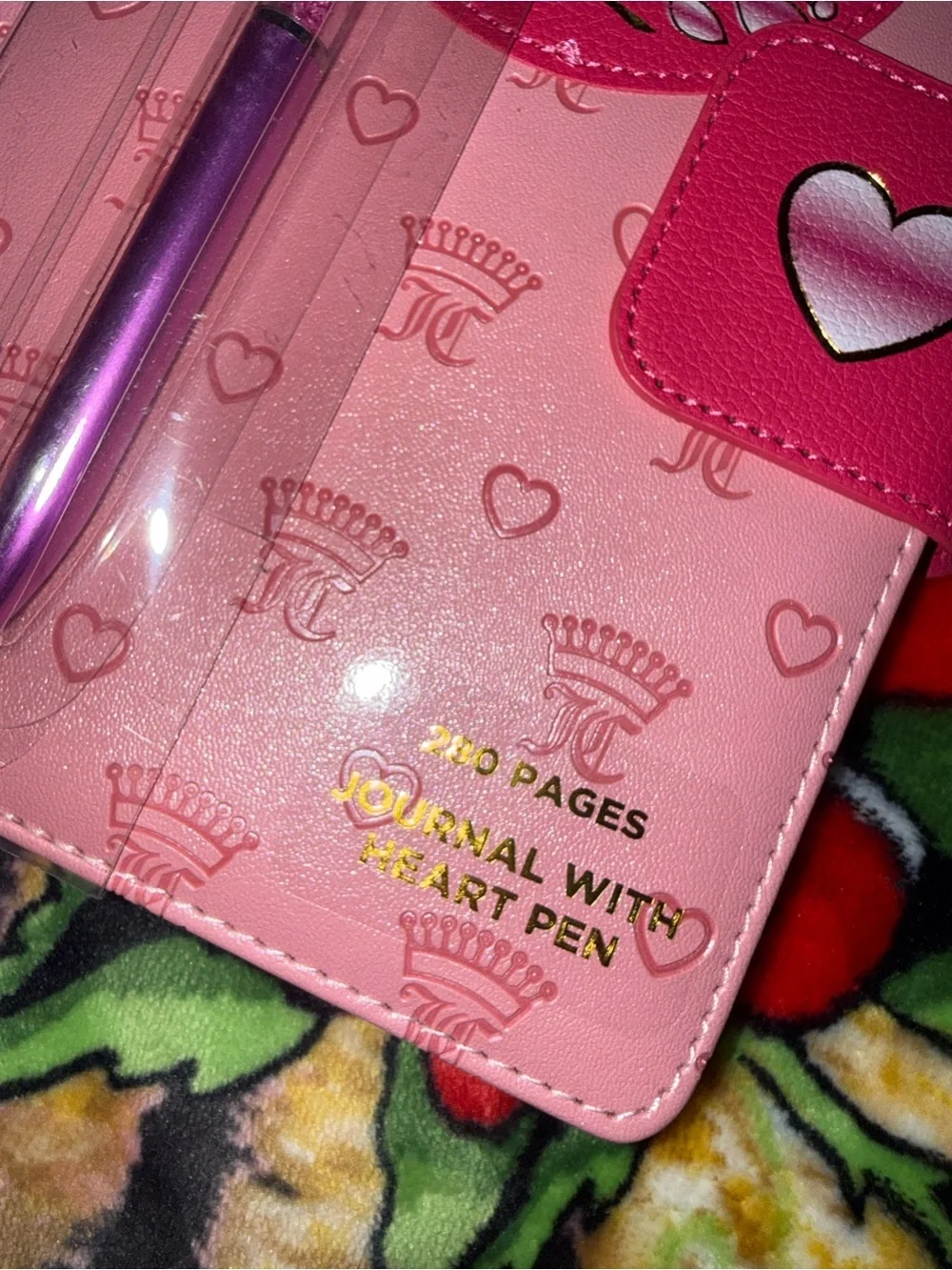 Juicy Couture Pink Heart Notebook with Matching Pink Pen